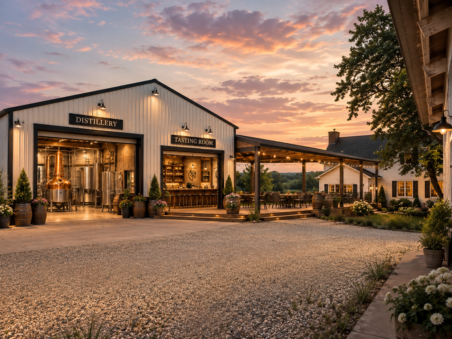 Concept rendering of the planned farm distillery and tasting room