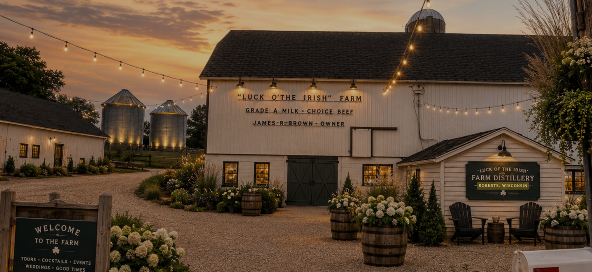 Concept rendering of the restored farmyard at dusk